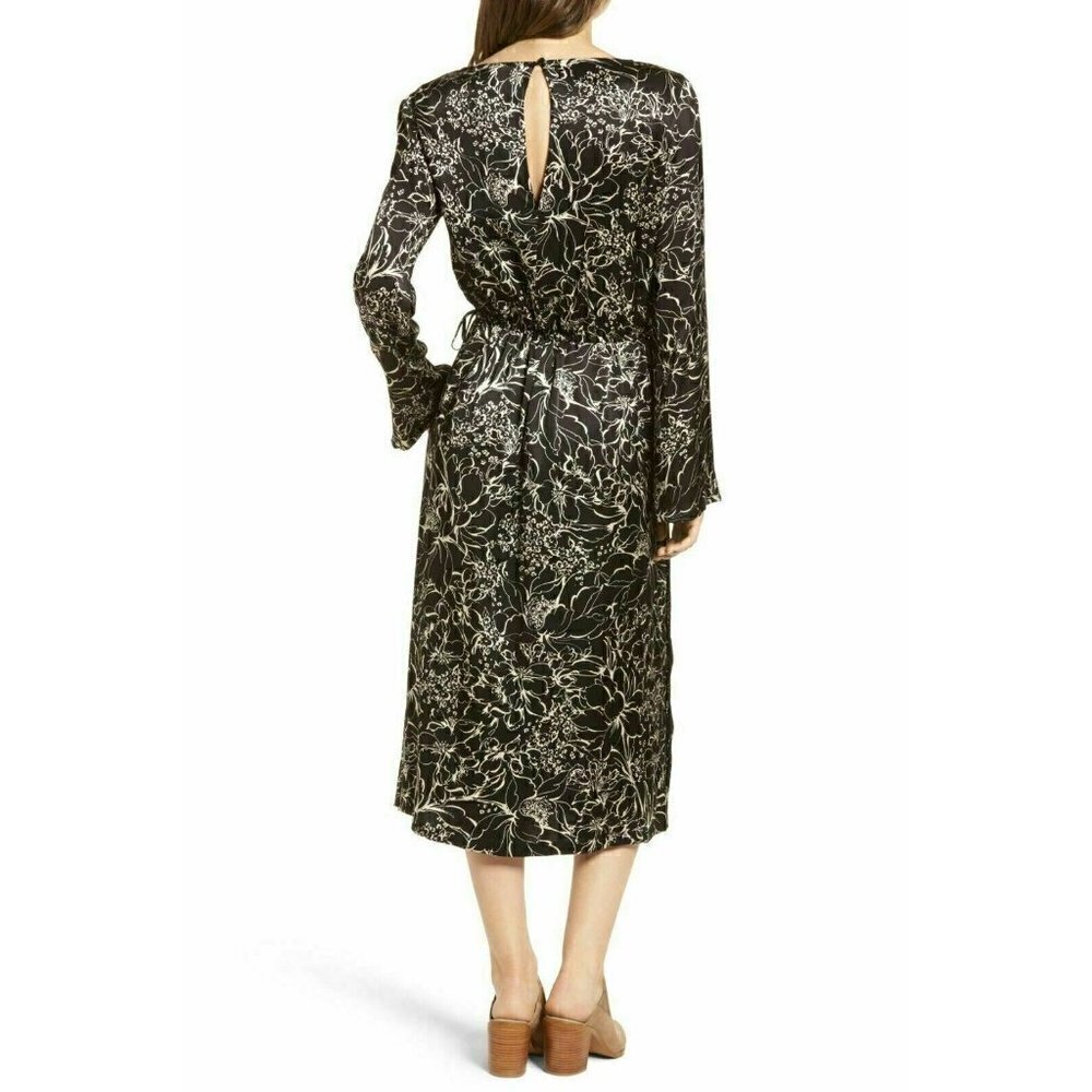 Treasure & Bond Womens Blouson Floral Print Midi Dress Size L - Picture 4 of 12